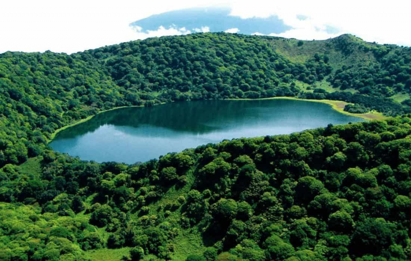 Vista aérea do lago Mazafim