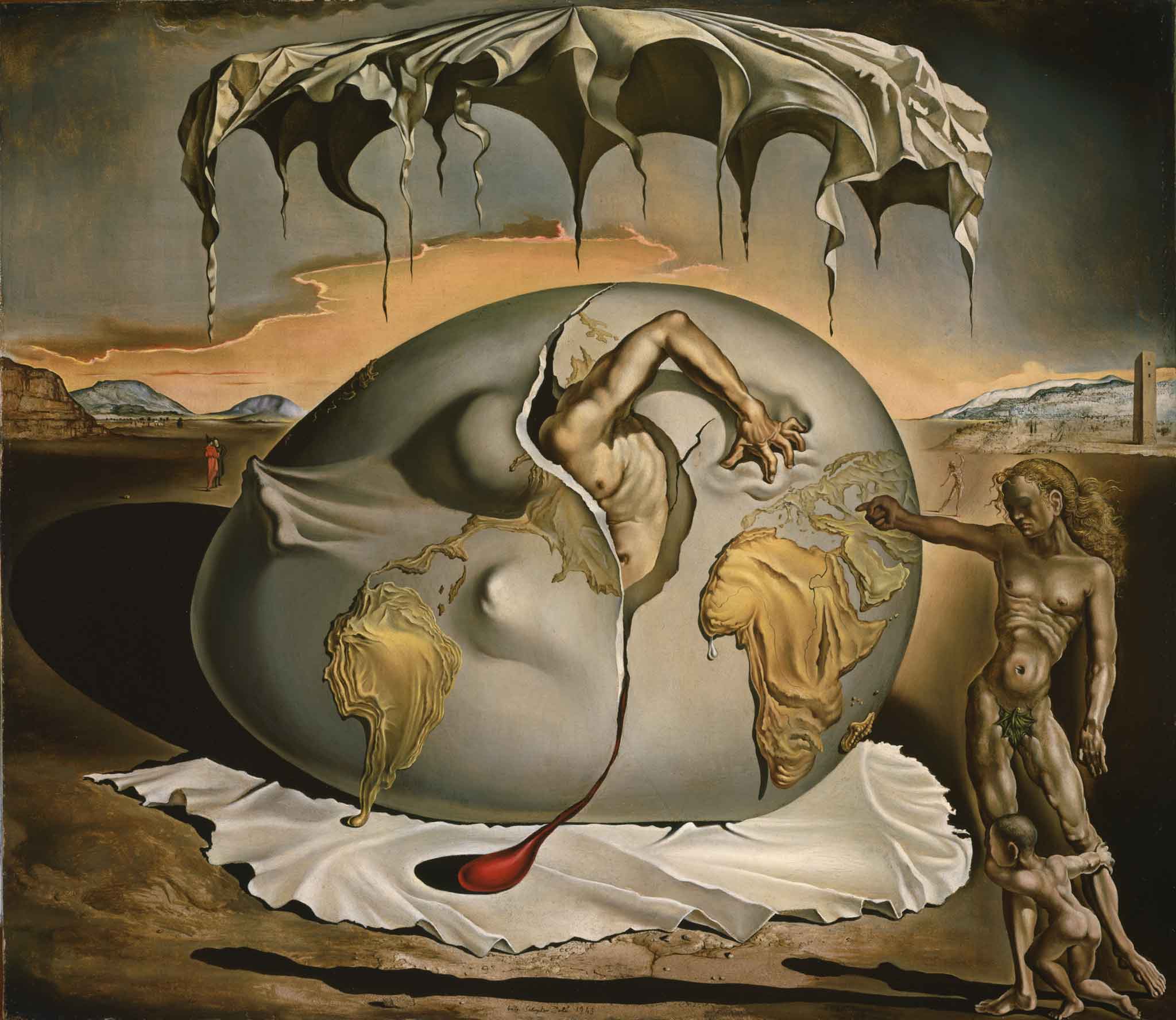 Pintura "Geopoliticus Child Watching the Birth of the New Man", de Dalí